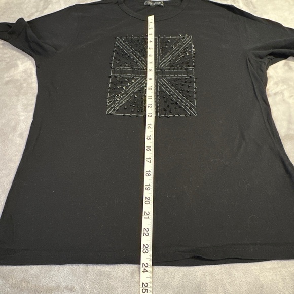 Smash shirt Union Jack British Flag Black Safety Pins Men's Clubwear Punk Grunge - Picture 3 of 7